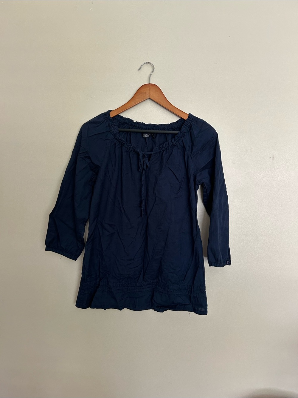 Faded Glory Navy Peasant Top